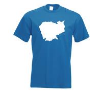 T-Shirt Contour Du Cambodge Pour Hommes Funshirt Imprimé Design