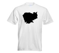 T-Shirt Contour Du Cambodge Pour Hommes Funshirt Imprimé Design