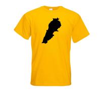 T-Shirt Contour Du Liban Pour Hommes Funshirt Imprimé Design