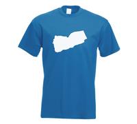 T-Shirt Contour Du Yémen Pour Hommes Imprimé Design