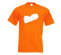 T-Shirt Contour Du Yémen Pour Hommes Imprimé Design