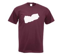 T-Shirt Contour Du Yémen Pour Hommes Imprimé Design