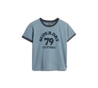Superdry Beach Graphic Fitted Ringer Short Sleeve T-shirt Bleu M Femme
