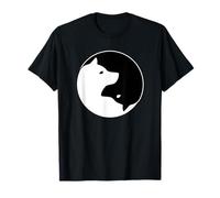 T-shirt cool pour chien Yin Yang - T-shirt mignon Shiba Inu - Noir et blanc T-Shirt