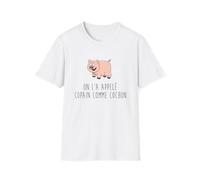 T-Shirt - Copain comme Cochon - Les bronzés Font du Ski (FR/ES, Numérique, 46, Taille Normale, Taille Normale, Blanc)