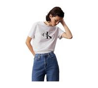 Calvin Klein T-Shirt Manches Courtes Femme Core Monologo Col Ras-du-Cou, Blanc (Bright White), M