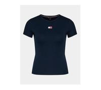 Tommy Jeans Badge Rib Short Sleeve T-shirt Bleu S Femme