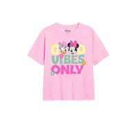 T-shirt coton disney good vibes only rose clair 5/6A