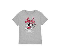 T-shirt coton disney love you gris chiné 3/4A