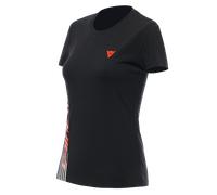 T-shirt Coton Femme Dainese LOGO LADY BLACK/FLUO-RED