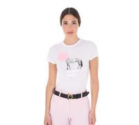 T-shirt coton femme Equestro Head In The Clouds Blanc L