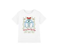T-shirt coton star wars merry beep boop beep blanc 5/6A