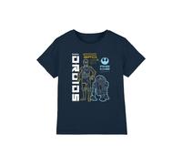T-shirt coton star wars rebel droids bleu marine 3/4A