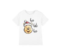 T-shirt coton winnie l'ourson ho ho ho, merry christmas blanc 7/8A