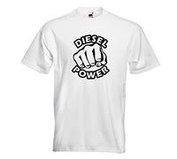 T-Shirt - Coup de Poing au Diesel - Blanc - XL - imprimé avec Motif - été - Chemise Amusante - Sport - Loisirs