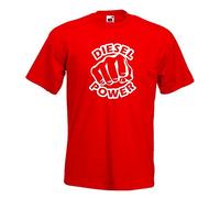 T-Shirt - Coup de Poing au Diesel - Rouge - M - imprimé avec Motif - été - Chemise Amusante - Sport - Loisirs