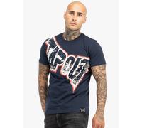 Tapout T-Shirt 'Bernardino' bleu marine / rouge sang / blanc, Taille M