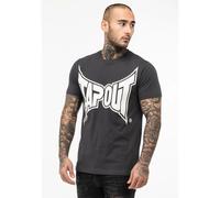 Tapout T-shirt pour homme – coupe normale, logo – anthracite/blanc cassé – M