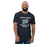 T-shirt Coupe du monde d'Écosse 2026 - Haut de sport en polyester - Bleu marine - Maillot de supporter écossais pour les fans de l'armée tartan - Impression recto ou verso, bleu, XL
