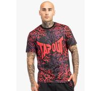 Tapout – T-shirt fonctionnel Rootstock manches courtes – Noir/Rouge/Aubergine – Homme S