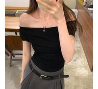 T-shirt court au look vintage amusant spécialement conçu pour les besoins de garde-robe des femmes modernes (M, noir)