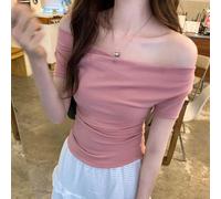 T-shirt court au look vintage amusant spécialement conçu pour les besoins de garde-robe des femmes modernes (L rose)
