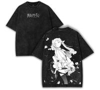 T-Shirt Court Manche Anime Vintage Trendy Imprimé Frieren T-Shirt Coton Pur Frieren Merch