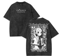 T-Shirt Court Manche Anime Vintage Trendy Imprimé Frieren T-Shirt Coton Pur Frieren Merch