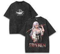 T-Shirt Court Manche Anime Vintage Trendy Imprimé Frieren T-Shirt Coton Pur Frieren Merch