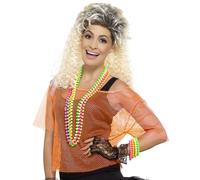 T-Shirt Court Résille Orange Années 80 Femme S / M Orange