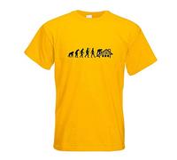 T-Shirt - Couvreur Evolution - Jaune - M - imprimé avec Motif - été - Chemise Amusante - Sport - Loisirs