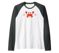 T-shirt Crab Shack Crab Lover Retro Style Crab Heartbeat Manche Raglan