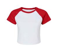 T-Shirt Croisé Pour Femmes Bella + Canvas Micro Rib Raglan À Manches Courtes