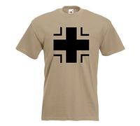 T-Shirt - Croix de la Bundeswehr - Kaki - L - imprimé avec Motif - été - Chemise Amusante - Sport - Loisirs