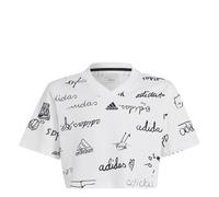 T-shirt crop fille adidas Brand Love Blanc 7/8 ans