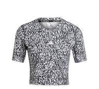 Adidas Techfit Print Crop Short Sleeve T-shirt Noir L Femme