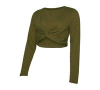T-shirt crop top manches longues femme Mamalicious Meloni Vert S