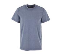 Build Your Brand By190-acid Washed Round Neck Tee T-Shirt, Couleur : Bleu Vintage, L Hommes