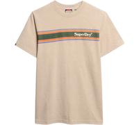 T-shirt dÃ©contractÃ© Ã rayures avec logo Superdry Venue Beige XL