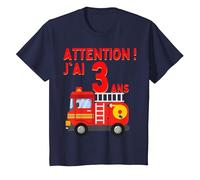 T-Shirt d'anniversaire garçon 3 Ans Attention J'Ai 3 Ans T-Shirt, Enfant, Bleu Marine, 12 Ans