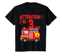T-Shirt d'anniversaire garçon 3 Ans Attention J'Ai 3 Ans T-Shirt, Enfant, Noir, 12 Ans