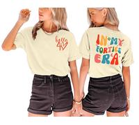 T-shirt d'anniversaire pour femme pour 40e anniversaire avec motif cœur « Hello 40 », Crème - A, XL