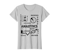 T-Shirt Data Analysts, Scientists, BI, STEM T-Shirt, Femme, Argent, XS