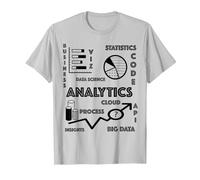 T-Shirt Data Analysts, Scientists, BI, STEM T-Shirt, Homme, Argent, 3XL