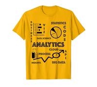 T-Shirt Data Analysts, Scientists, BI, STEM T-Shirt, Homme, Doré Vif, 3XL
