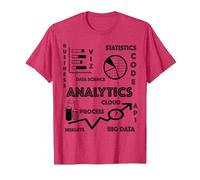 T-Shirt Data Analysts, Scientists, BI, STEM T-Shirt, Homme, Rouge Chiné, M
