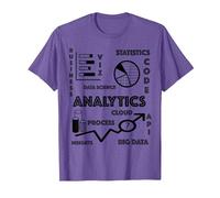 T-Shirt Data Analysts, Scientists, BI, STEM T-Shirt, Homme, Violet Chiné, M