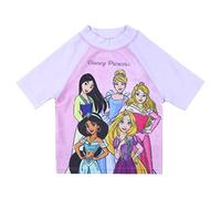 T-Shirt de Bain Anti-UV Enfant Princesses Disney - Blanc - 36 Mois - Maillot avec Tissu à Séchage Rapide - Mulan, Cendrillon, Jasmine, Raiponce et Aurore - Produit Original Conçu en Espagne
