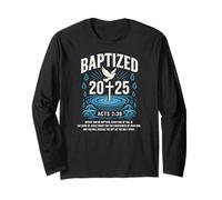 T-shirt de baptême chrétien baptisé 2025 avec verset biblique Manche Longue