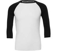 T-shirt de base-ball à manches 3/4 pour hommes - Blanc - Medium